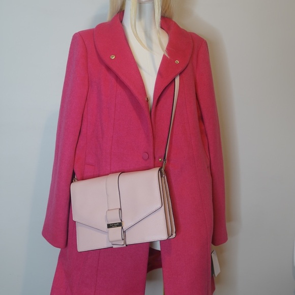 NTW KATE SPADE / WoolBlend Stand-Collar changeable button closure pink coat - Picture 6 of 6